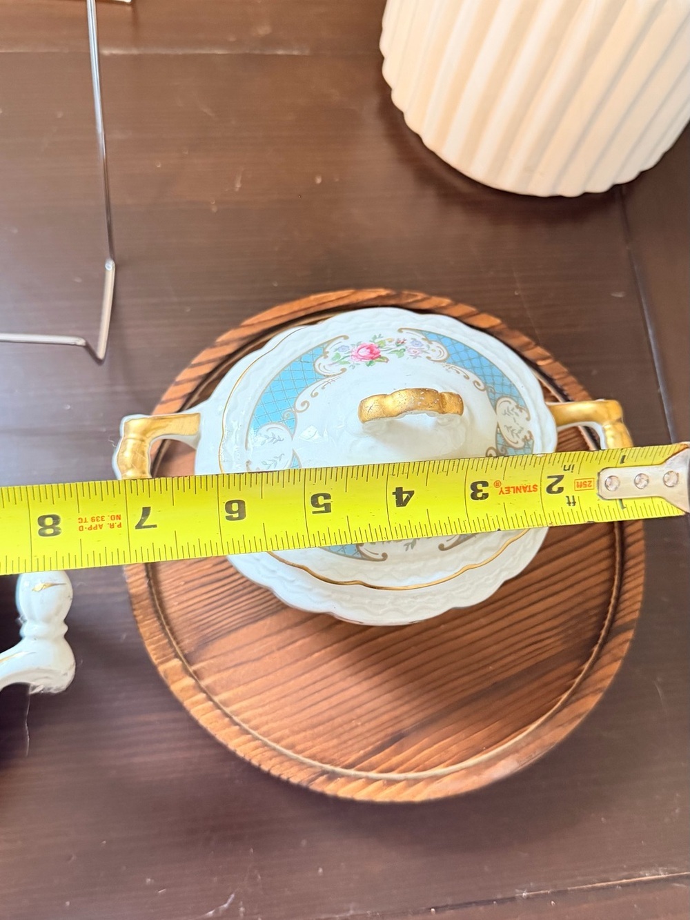 Vintage Royal Jackson / Myott Porcelain Serving Set - 3 Pieces (Blue Floral) - Picture 14 of 16